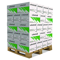 Universal 30% Recycled Copy Paper, 92 Bright, 20 lb Bond Weight, 8.5 x 11, White, 500 Sheets/Ream, 10 Reams/Carton, 40 Cartons/Pallet (UNV20030PLT)