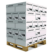 Universal High-Bright Multipurpose Paper, 20 lb Bond Weight, 8.5 x 11, White, 500 Sheets/Ream, 10 Reams/Carton, 40 Cartons/Pallet (UNV91200PLT)