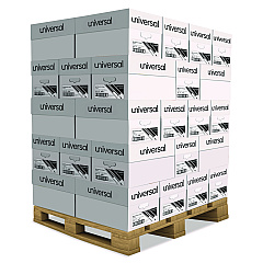 Universal High-Bright Multipurpose Paper, 20 lb Bond Weight, 8.5 x 11, White, 500 Sheets/Ream, 10 Reams/Carton, 40 Cartons/Pallet (UNV91200PLT)