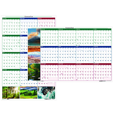 House of Doolittle Earthscapes Recycled Reversible/Erasable Yearly Wall Calendar, Nature Photos, 18 x 24, White Sheets, 12-Month (Jan-Dec): 2026 (3930)
