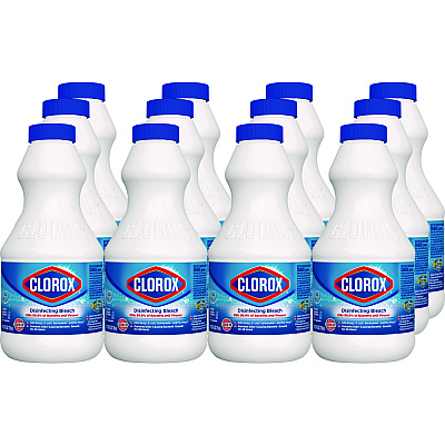 Clorox Concentrated Regular Disinfecting Bleach, 24 oz Bottle, 12/Carton (CLO32251)