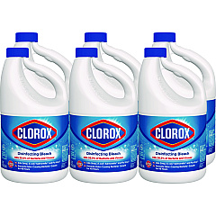 Clorox Concentrated Regular Disinfecting Bleach, 81 oz Bottle, 6/Carton (CLO32263)