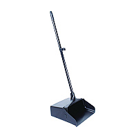 Boardwalk Lobby Dust Pan, 11.75 x 37, 34" Handle, Plastic/Aluminum, Black (BWK02600)