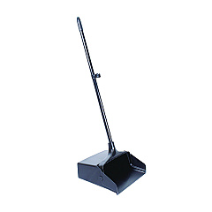 Boardwalk Lobby Dust Pan, 11.75 x 37, 34" Handle, Plastic/Aluminum, Black (BWK02600)