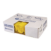 Inteplast Group Low-Density Commercial Can Liners, Infectious Waste Biohazard, 30 gal, 1.15 mil, 30" x 43", Yellow, 25 Bags/Roll, 6 Rolls/CT (IBSBR3043SPY)