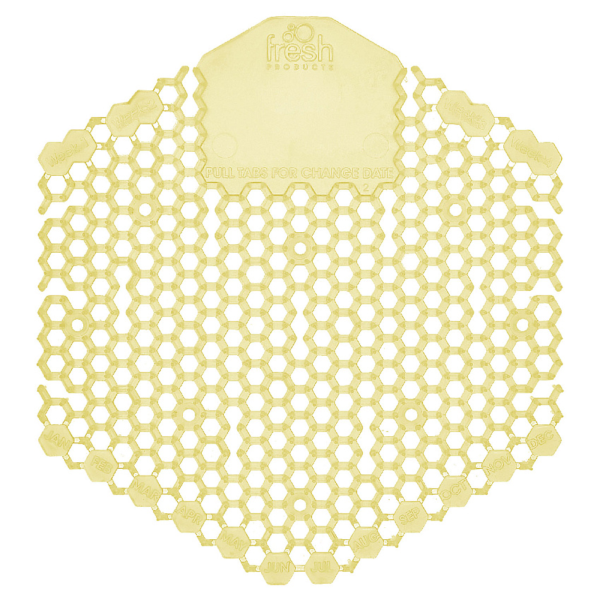 Fresh Products Wave 3D Urinal Deodorizer Screen, Citrus Scent, Yellow, 10/Box (FRS3WDS60CITBX)