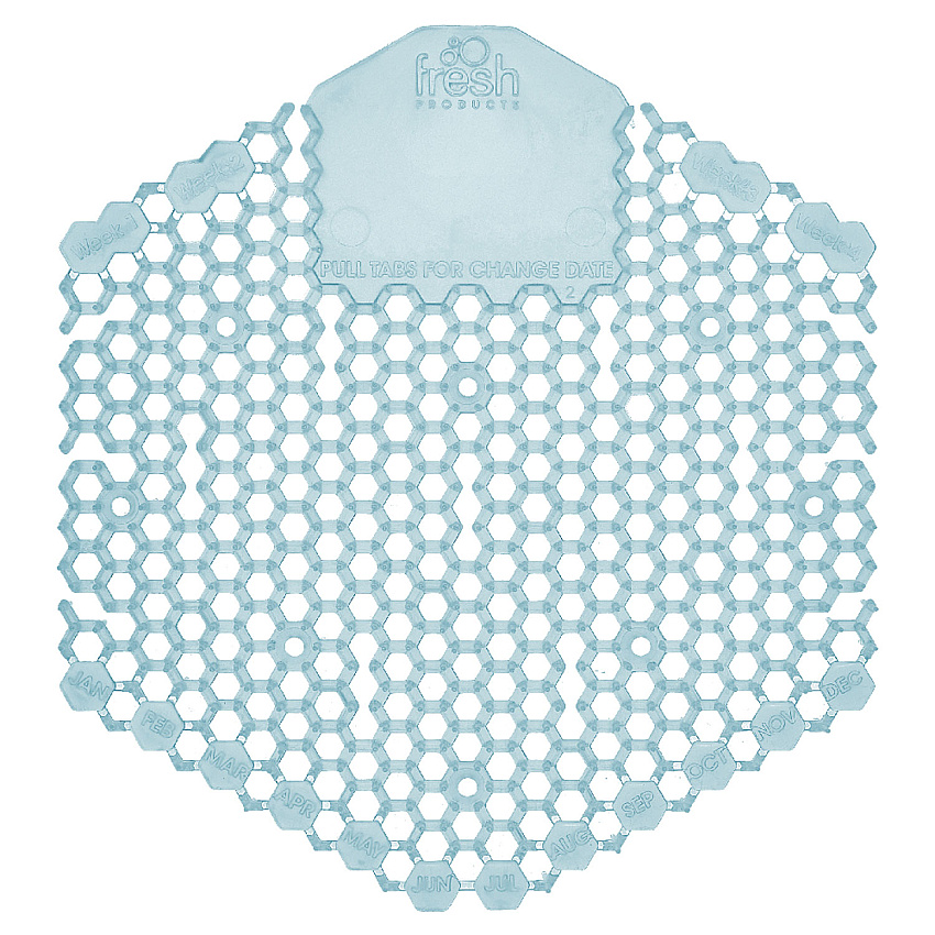 Fresh Products Wave 3D Urinal Deodorizer Screen, Ocean Mist Scent, Blue, 10/Box, 6 Boxes/Carton (FRS3WDS60OMI)