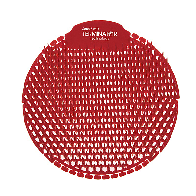 Fresh Products Slant7 with Terminator Urinal Screen, Evergreen Scent, Red, 30/Carton (FRSS7TCT)