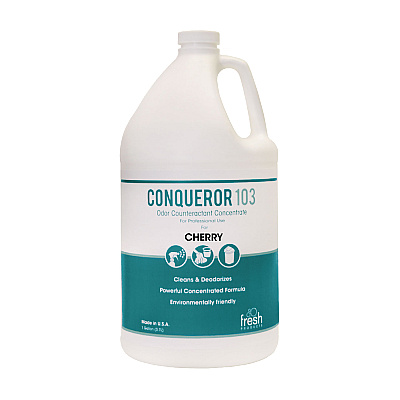 Fresh Products Conqueror 103 Odor Counteractant Concentrate, Cherry, 1 gal Bottle, 4/Carton (FRS1WBCHCT)