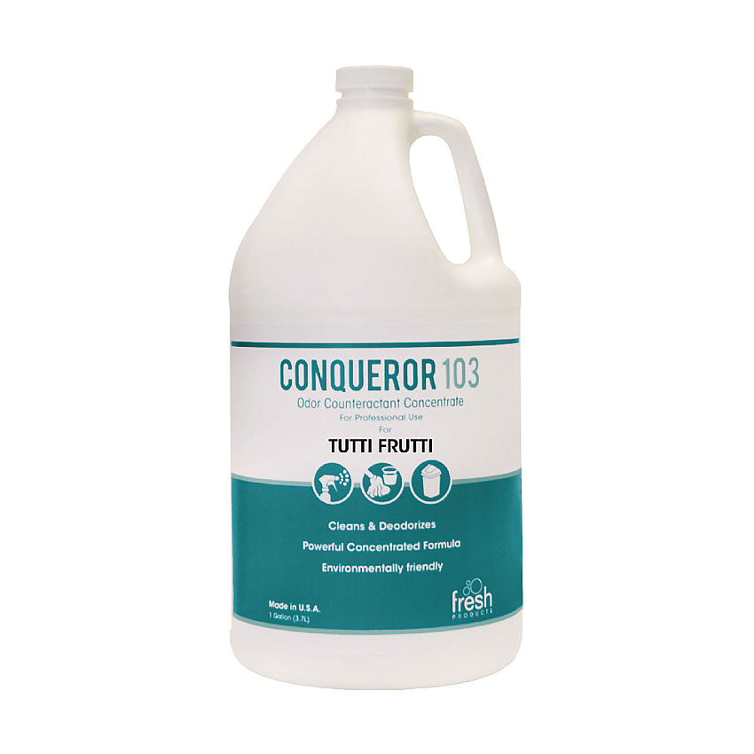 Fresh Products Conqueror 103 Odor Counteractant Concentrate, Tutti-Frutti, 1 gal Bottle, 4/Carton (FRS1WBTU)