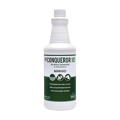 Fresh Products Bio Conqueror 105 Enzymatic Odor Counteractant Concentrate, Mango, 32 oz Bottle, 12/Carton (FRS1232BWBMG)