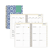 Blue Sky Day Designer Tile Weekly/Monthly Planner, Geometric Artwork, 8 x 5, Blue/White Cover, 12-Month (Jan to Dec): 2026 (101410)