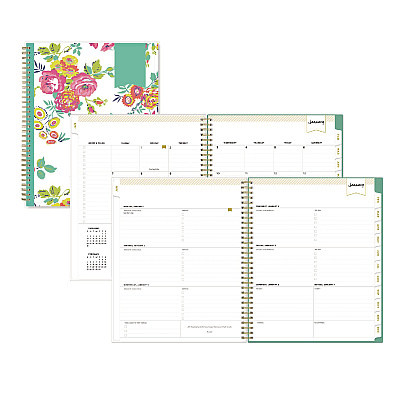 Blue Sky Day Designer Peyton Create-Your-Own Cover Weekly/Monthly Planner, Floral Artwork, 11 x 8.5, White, 12-Month (Jan-Dec): 2026 (103618)
