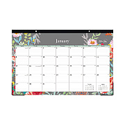 Blue Sky Sophie Desk Pad, Floral Artwork, 17 x 11, Multicolor Sheets, Black Binding, Clear Corners, 12-Month (Jan to Dec): 2026 (140089)