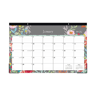 Blue Sky Sophie Desk Pad, Floral Artwork, 17 x 11, Multicolor Sheets, Black Binding, Clear Corners, 12-Month (Jan to Dec): 2026 (140089)