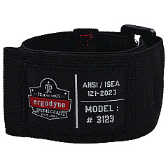 ergodyne Squids 3123 Tool Wristband with D-Ring Anchor, 5 lb Max Working Capacity, 18" Long, Black (EGO19085)