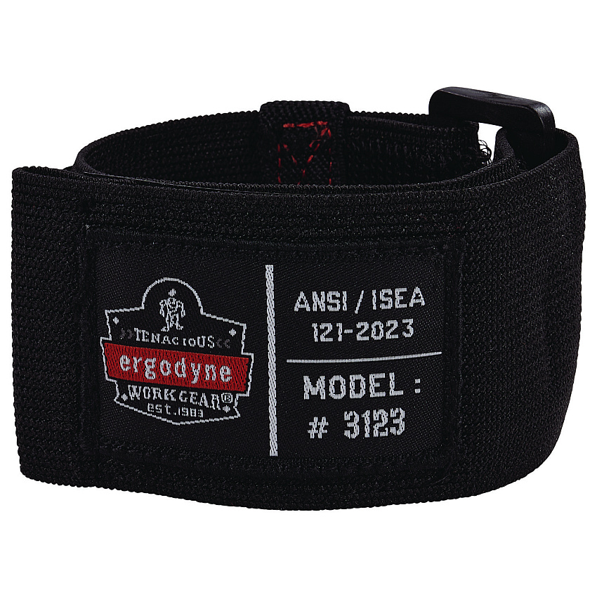 ergodyne Squids 3123 Tool Wristband with D-Ring Anchor, 5 lb Max Working Capacity, 18" Long, Black (EGO19085)