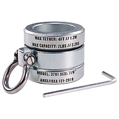 ergodyne Squids 3791 Sleever/Connecting Bar Lock Collar with Tool Attachment Point, 7 lb Max Working Capacity, 0.87" Long, Silver (EGO19107)