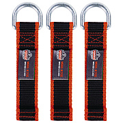 ergodyne Squids 3706 Web Tool Tether Attachment with D-Ring Tool Tails, 5 lb Max Working Capacity, 5.5" Long, Black, 3/Pack (EGO19710)