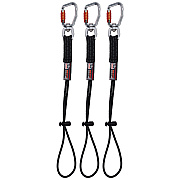 ergodyne Squids 3714 Elastic Tool Tail Lanyard w/Carabiner and Cinch Loop, 10 lb Max Working Capacity, 15" Long, Black, 3/Pack (EGO19766)
