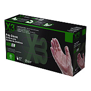 X3 by AMMEX Poly Food Safe Industrial Gloves, Large, Clear, 500/Box (AXCPGLOVEL500)