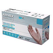 AMMEX Professional Vinyl Exam Gloves, Powder-Free, X-Large, Clear, 100/Box (AXCVPF68100BX)