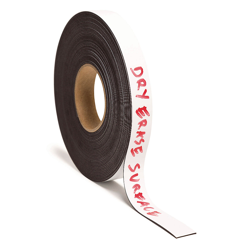 U Brands Dry Erase Magnetic Tape Roll, 1" x 50 ft, White (UBRFM2018)