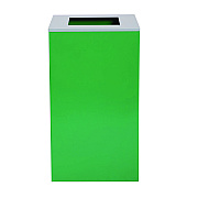 Alpine 29 Gallon Trash/Recycling Cans, Steel, Green Can with Square Lid (ALH4450KITGRNS)