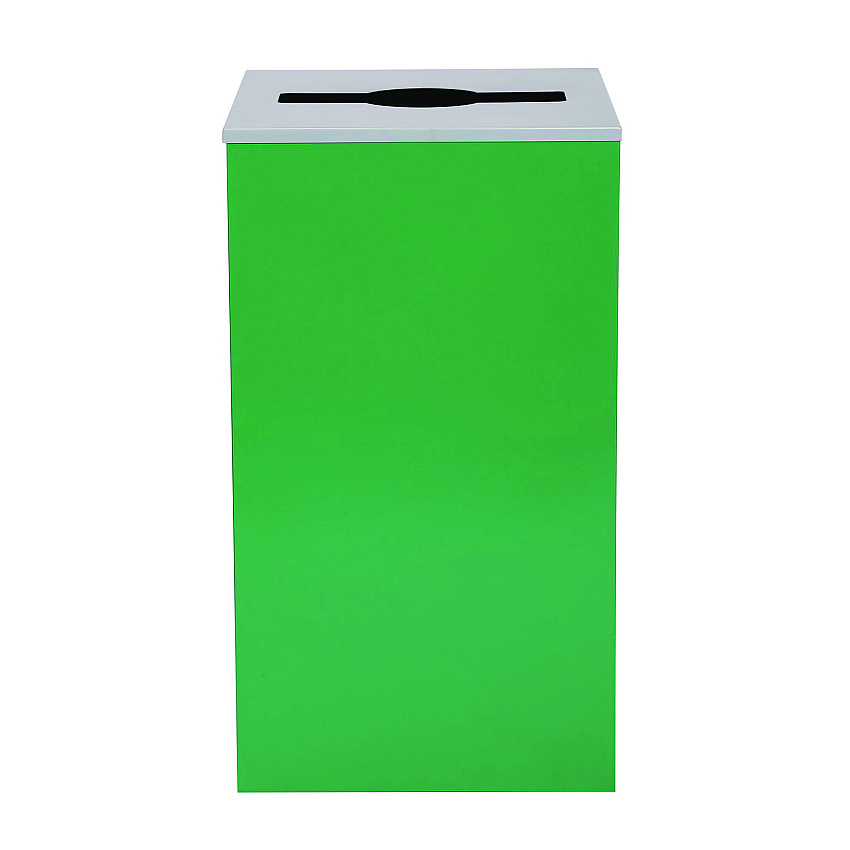 Alpine 29 Gallon Trash/Recycling Cans, Steel, Green Can with Mixed Lid (ALH4450KITGRNM)