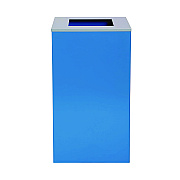 Alpine 29 Gallon Trash/Recycling Cans, Steel, Blue Can with Square Lid (ALH4450KITBLUS)