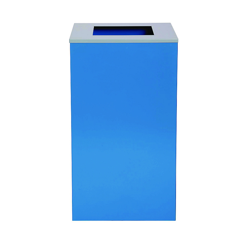 Alpine 29 Gallon Trash/Recycling Cans, Steel, Blue Can with Square Lid (ALH4450KITBLUS)