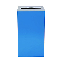 Alpine 29 Gallon Trash/Recycling Cans, Steel, Blue Can with Mixed Lid (ALH4450KITBLUM)