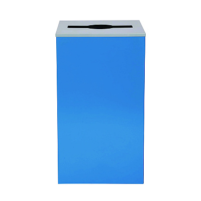 Alpine 29 Gallon Trash/Recycling Cans, Steel, Blue Can with Mixed Lid (ALH4450KITBLUM)