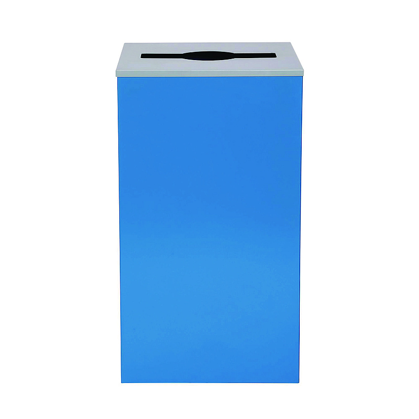 Alpine 29 Gallon Trash/Recycling Cans, Steel, Blue Can with Mixed Lid (ALH4450KITBLUM)