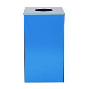 Alpine 29 Gallon Trash/Recycling Cans, Steel, Blue Can with Circle Lid (ALH4450KITBLUC)