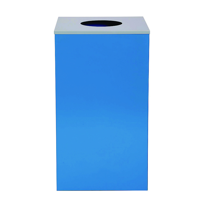 Alpine 29 Gallon Trash/Recycling Cans, Steel, Blue Can with Circle Lid (ALH4450KITBLUC)