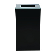 Alpine 29 Gallon Trash/Recycling Cans, Steel, Black Can with Square Lid (ALH4450KITBLKS)