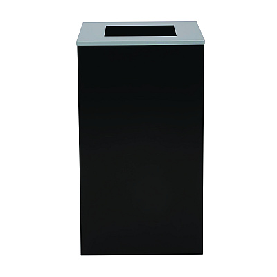 Alpine 29 Gallon Trash/Recycling Cans, Steel, Black Can with Square Lid (ALH4450KITBLKS)