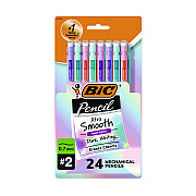 BIC Xtra-Smooth Pastel Edition Mechanical Pencils, 0.7 mm, HB (#2), Black Lead, Assorted Barrel Colors, 24/Pack (BICMPNP24BLK)