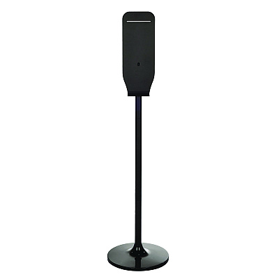 Alpine Stainless Steel Universal Sanitizer and Soap Dispenser Stand, 14.5" dia x 55.5" h, Black (ALH430STANDBLK)