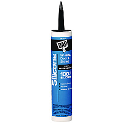 DAP SILICONE PLUS Premium Window, Door and Siding 100% Silicone Sealant, 9.8 oz Tube, Black (DAP7079808642)