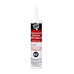 DAP Commercial Kitchen Silicone Sealant, 9.8 oz Tube, White (DAP7079808656)