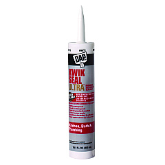 DAP KWIK SEAL ULTRA Premium Siliconized Sealant, 10.1 oz Tube, Gloss White (DAP7079818897)