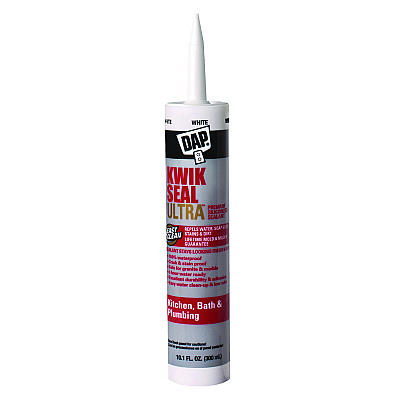 DAP KWIK SEAL ULTRA Premium Siliconized Sealant, 10.1 oz Tube, Gloss White (DAP7079818897)