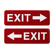 General Printing & Design Emergency Exit Indoor/Outdoor Wall Sign, 9 x 3, Red Face, White Graphics, 2/Pack (EXOEGPHD0257S)