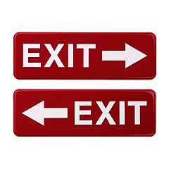 General Printing & Design Emergency Exit Indoor/Outdoor Wall Sign, 9 x 3, Red Face, White Graphics, 2/Pack (EXOEGPHD0257S)