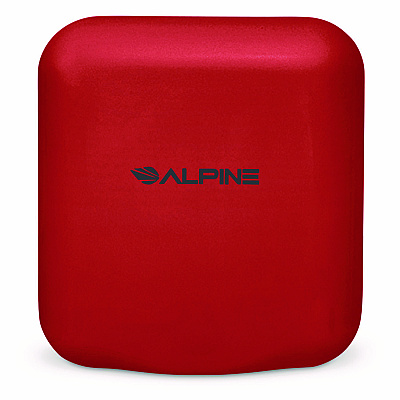 Alpine Hemlock Commercial Automatic 120V Hand Dryer, 6.68 x 11.41 x 12.31, Stainless Steel, Red (ALHALP40010RED)