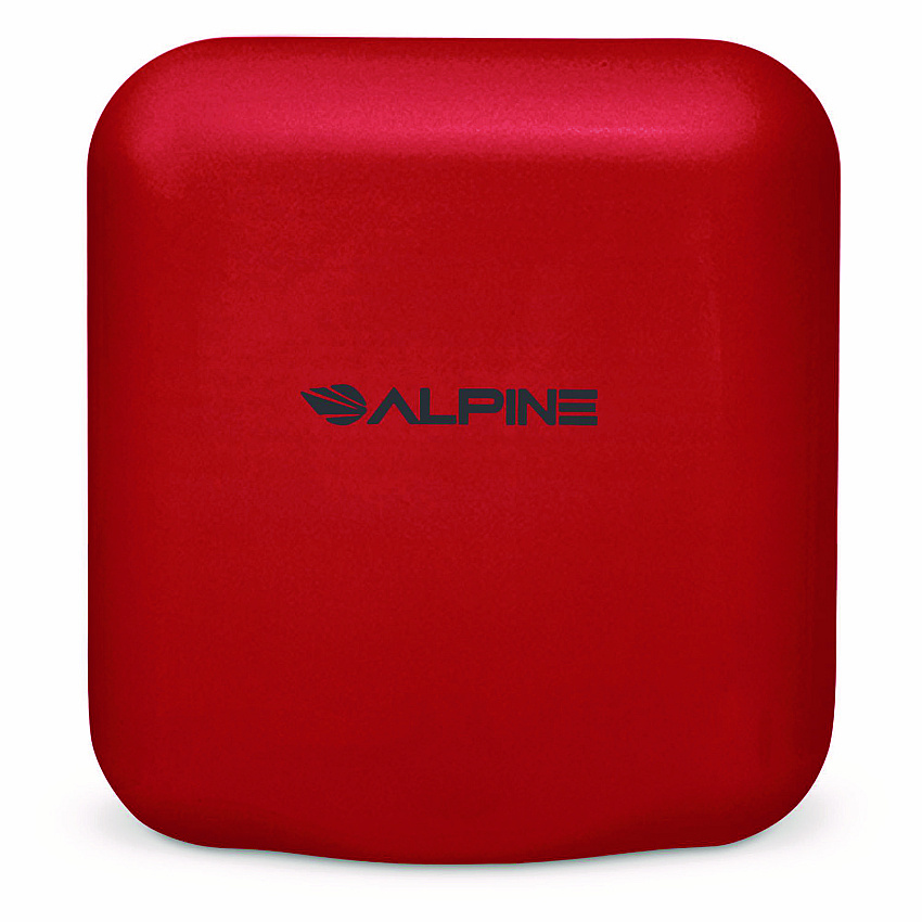 Alpine Hemlock Commercial Automatic 120V Hand Dryer, 6.68 x 11.41 x 12.31, Stainless Steel, Red (ALHALP40010RED)