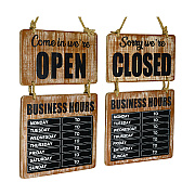 General Printing & Design Business Hours Outdoor Sign, 9.75 x 22.5, Brown Face, Black/White Lettering, Chalkboard (EXOEGPHD0310S)