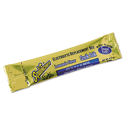 Sqwincher Sugar-Free Qwik Stik Energy Drink Mix, Lemonade, 1.26 oz Packet, 50/Pack (SQW060103LA)
